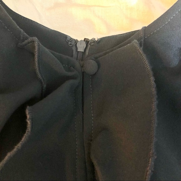 OLIVIA MATTHEWS Charcoal Gray Ruffle Dress Sz 6 - Picture 5 of 8